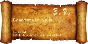 Brandstein Vajk névjegykártya